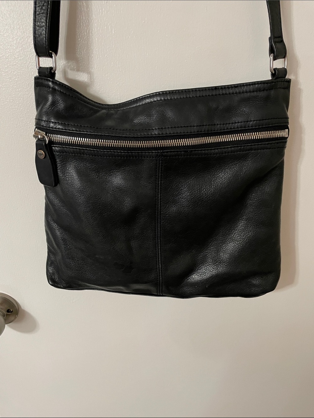 Margot Black Leather Crossbody Bag *Selling as is